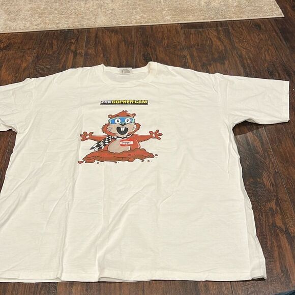 Chase Authentic NASCAR Fox Sports Gopher Cam Racing T-Shirt size 3XL white EUC - Picture 1 of 6